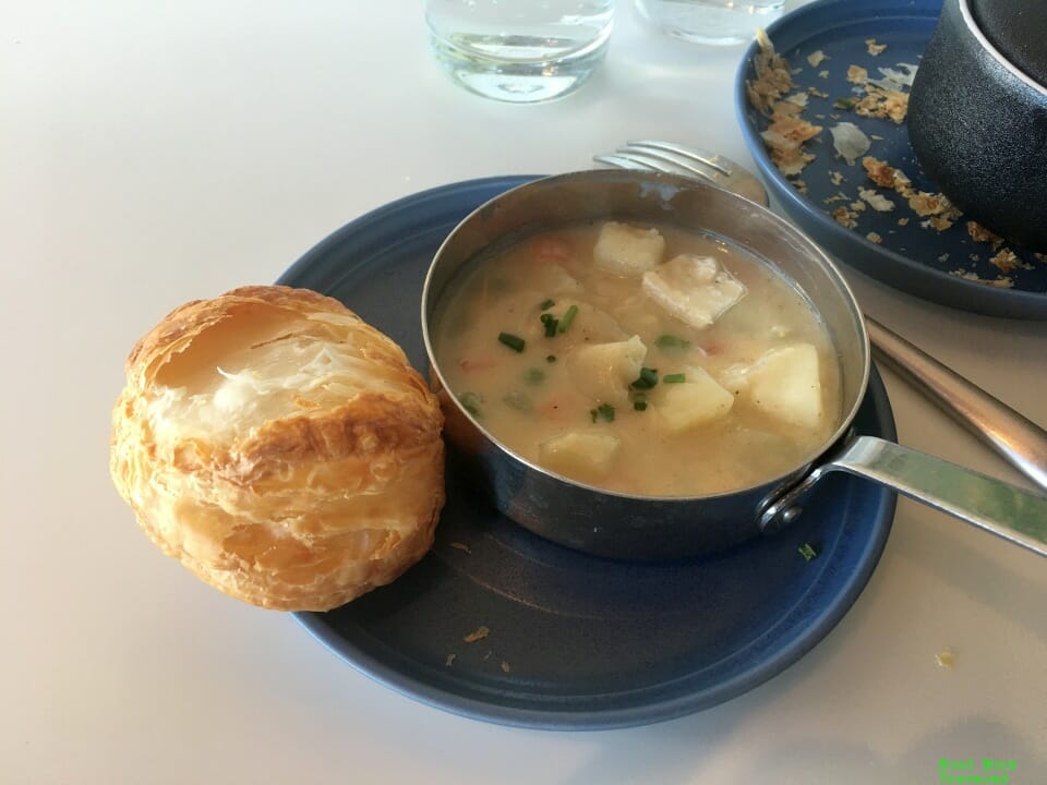 Chicken pot pie at Capital One Lounge