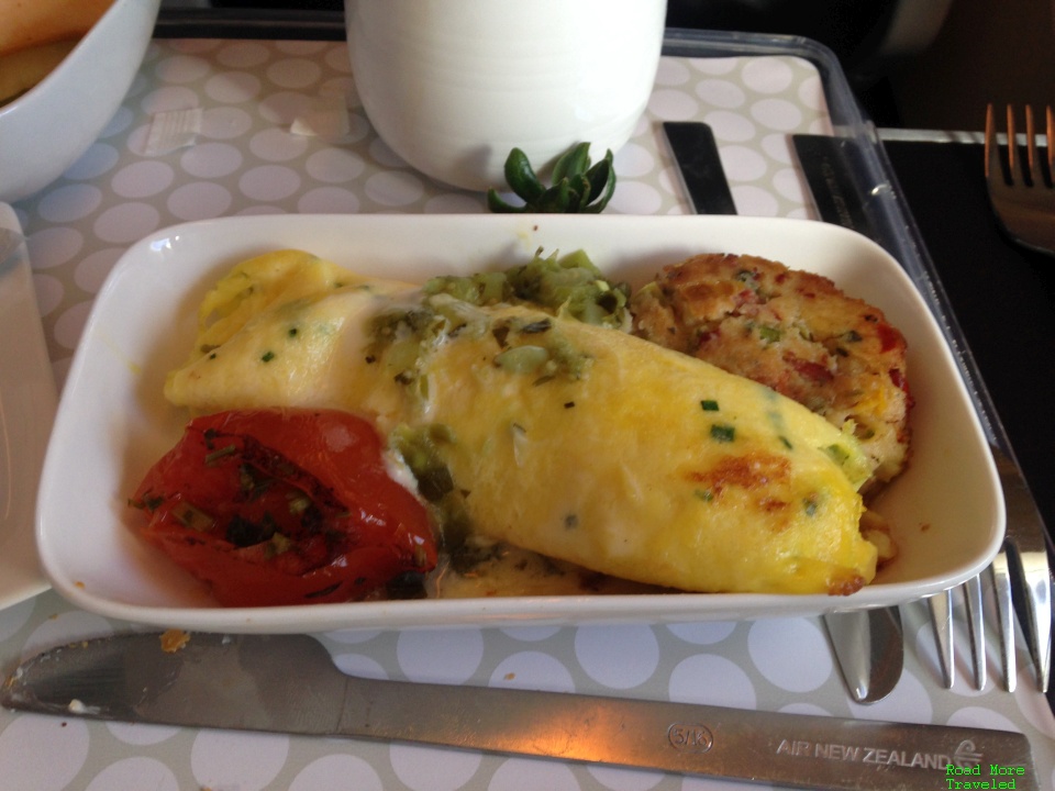 Air New Zealand Premium Economy breakfast